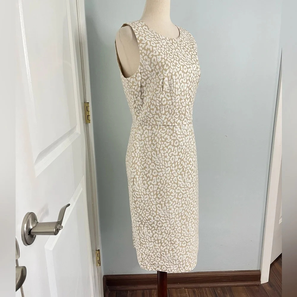 J.Crew Factory 100% cotton animal print midi dress size 6 - Picture 2 of 7